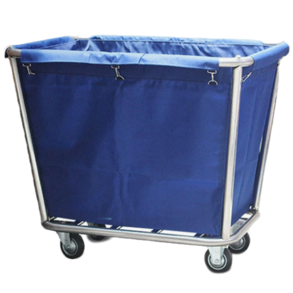 Conical linen cart blue length thirty five point four three inch width thirty one point five inch height twenty five point five nine inch capacity four hundred liter