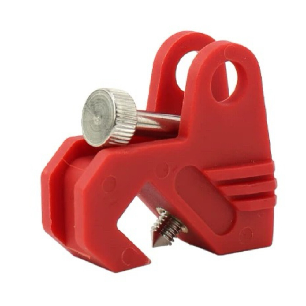 Multifunctional circuit breaker lock, model ELCB05, red, for handle thickness up to 0.35 inch