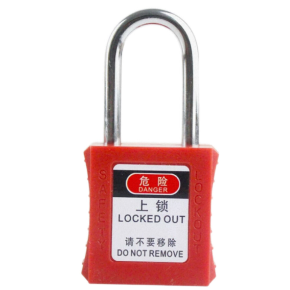 Engineering plastic long shackle safety padlock, model PSB9382D, yellow, keyed different, shackle height 3.00 inch