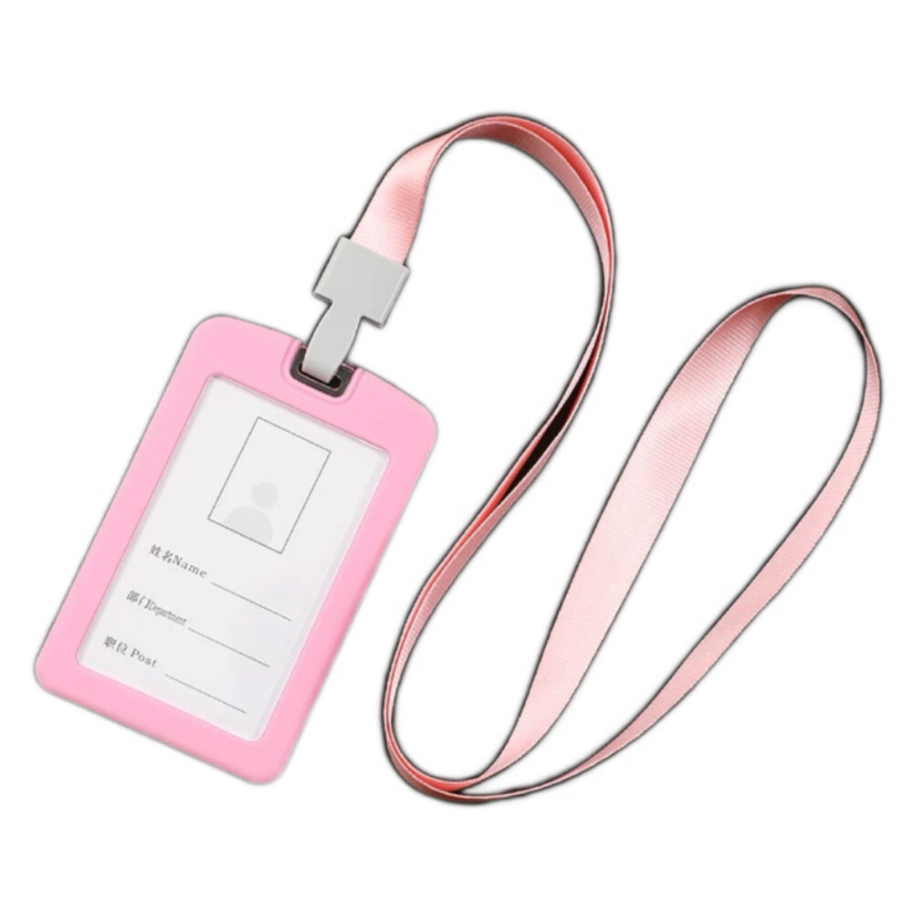 ID badge holder, model QS 1620C, plastic material, outer frame length 4.33 inch, width 2.76 inch, with lanyard, green