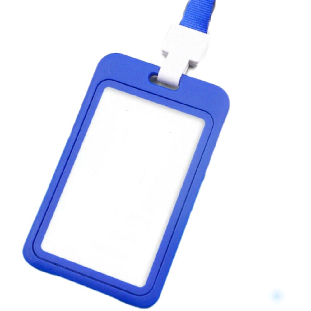 ID badge holder, model QS 1620H, plastic material, outer frame length 4.33 inch, width 2.76 inch, with lanyard, white