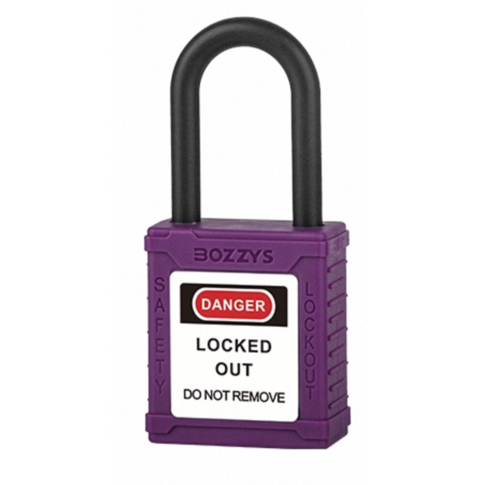 Electric meter box padlock, model P35201A, red, keyed alike, lock body width 1.38 inch