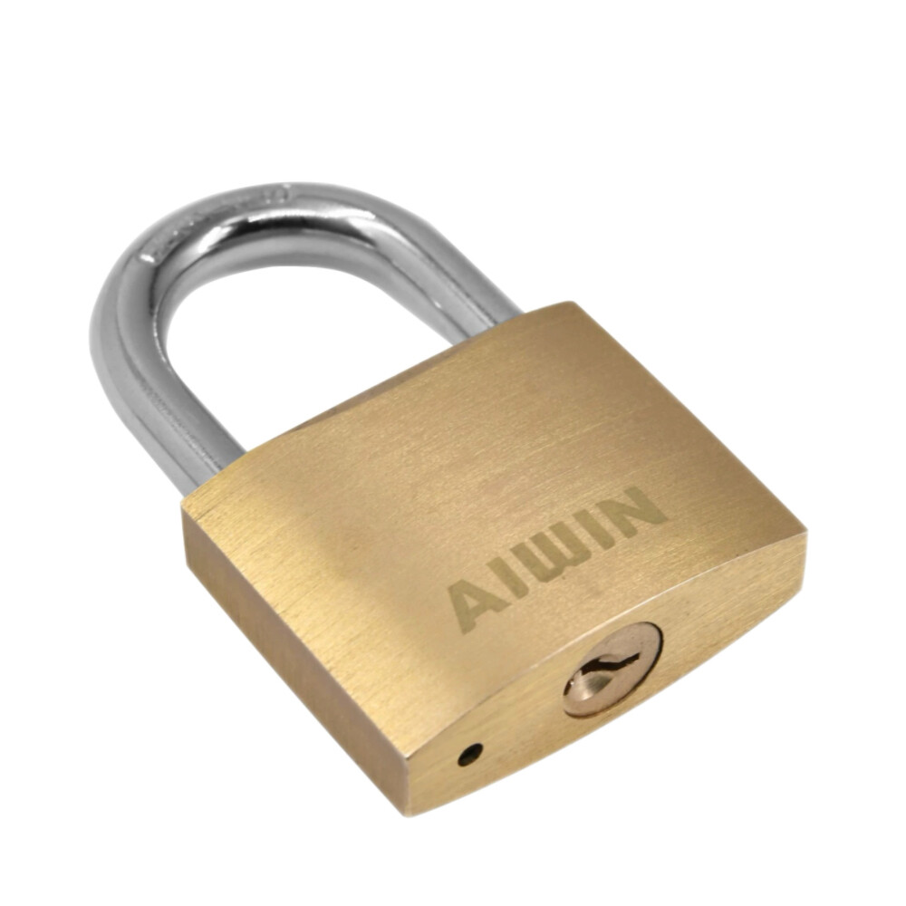 Arc thick brass padlock, model AB250, pure brass, keyed different, lock body width 1.97 inch