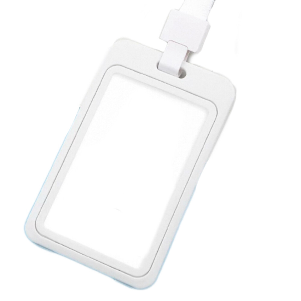 ID badge holder, model QS 1620F, plastic material, outer frame length 4.33 inch, width 2.76 inch, with lanyard, orange