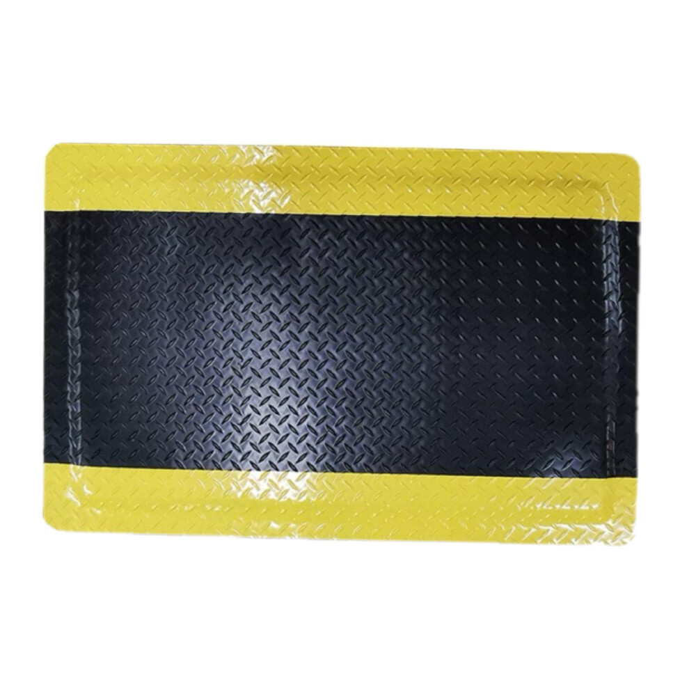 Anti static and wear resistant anti fatigue floor mat, length 47.24 inch, width 23.62 inch, thickness 0.79 inch, black with yellow edge