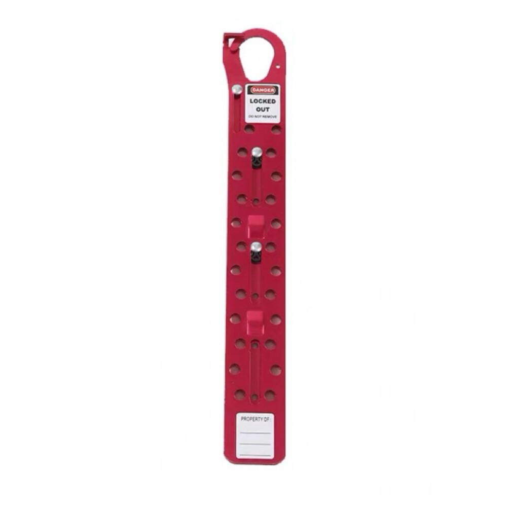 Spark resistant aluminum hasp lock, model LHA02, hook diameter 0.24 inch, lock hole diameter 0.39 inch, holds 6 padlocks, red