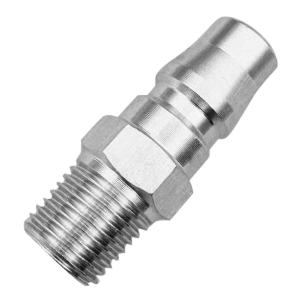 Carbon steel C type quick coupling male plug, three eighth inch NPT male thread, 30PM