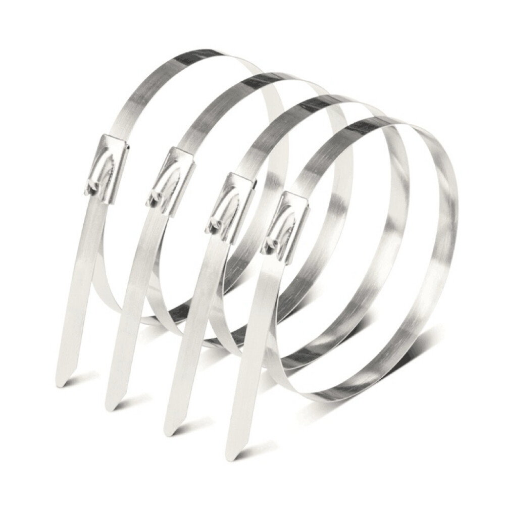 Stainless steel cable tie, 304 material, width 0.31 inch, length 19.69 inch, Pkg Qty 30