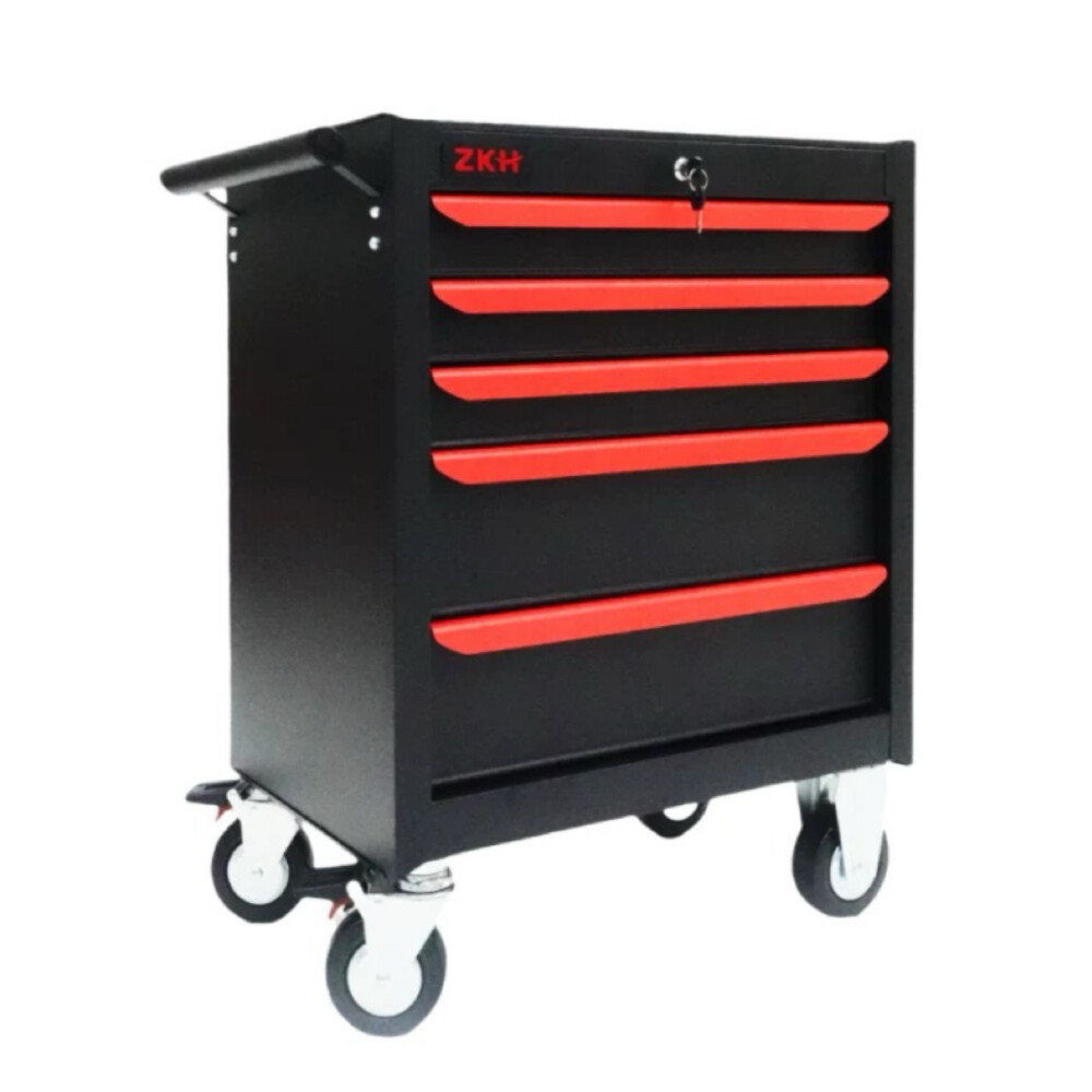 Five drawer tool cart, HHT TS05, length 26.69 inch, width 18.07 inch, height 33.66 inch, load capacity 771.62 pound
