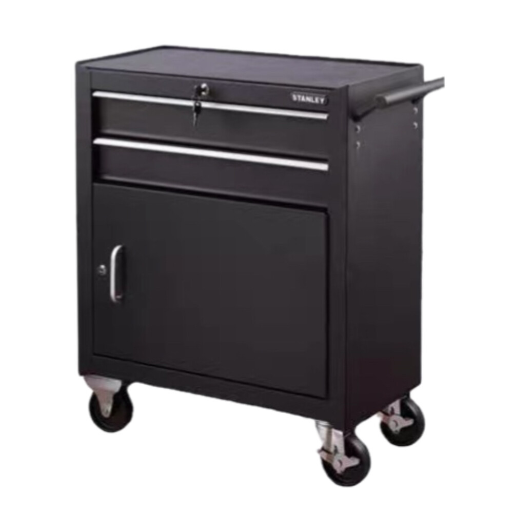 Two drawer tool cart with door, model 94 540 2 23, length 24.49 inch, width 12.99 inch, height 29.80 inch, load capacity 661.39 pound