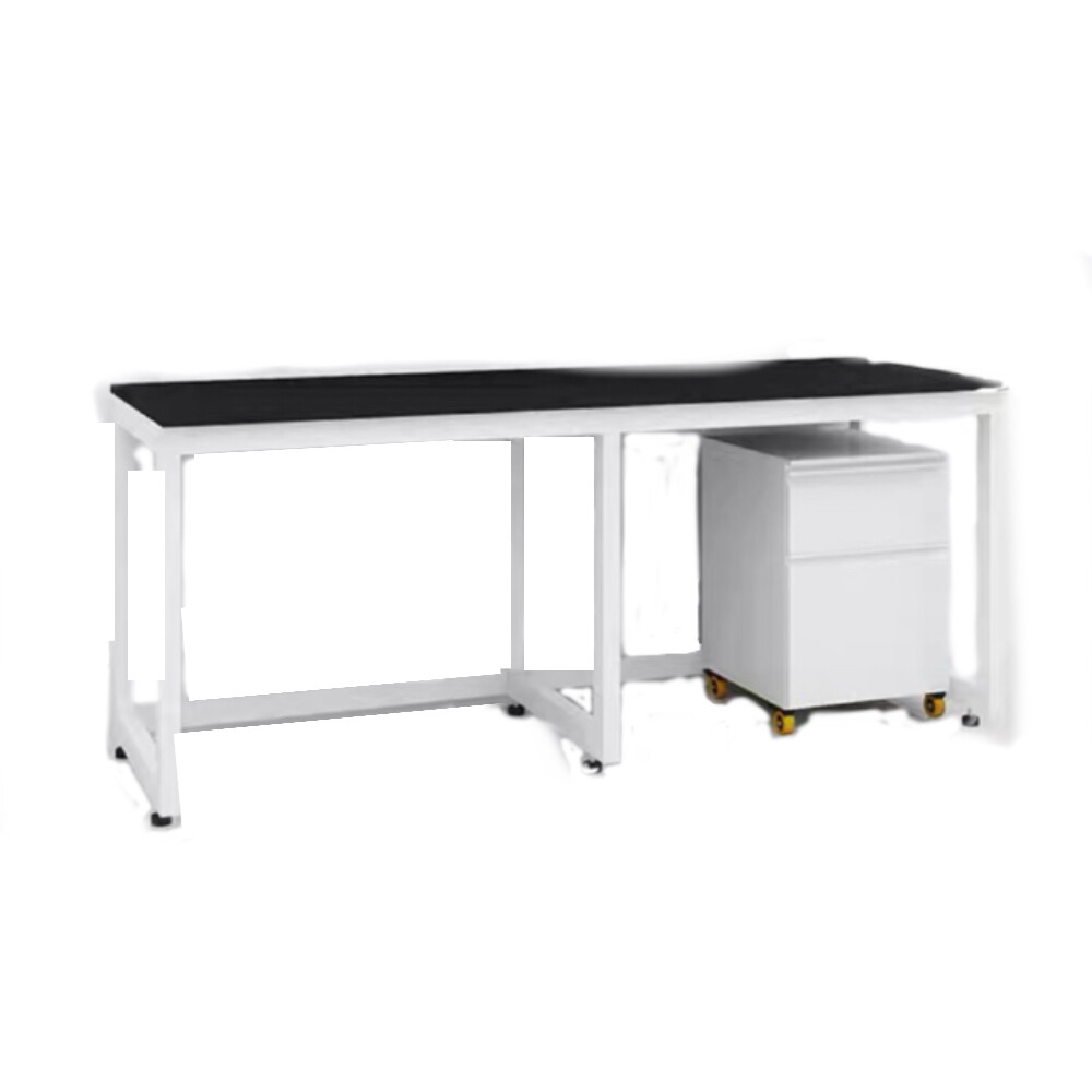 Laboratory workbench, CZT 14, full steel, movable cabinet, length 78.74 inch, width 29.53 inch, height 33.46 inch