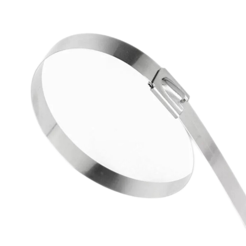 Stainless steel cable tie, 304 material, width 0.39 inch, length 31.50 inch, Pkg Qty 10