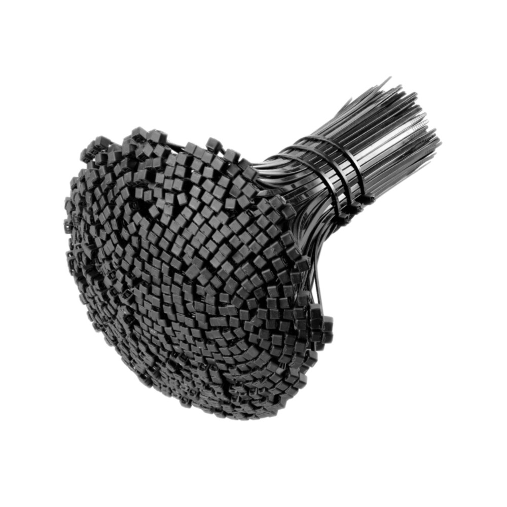 Self locking nylon cable tie, black, width 0.19 inch, length 9.84 inch, Pkg Qty 100