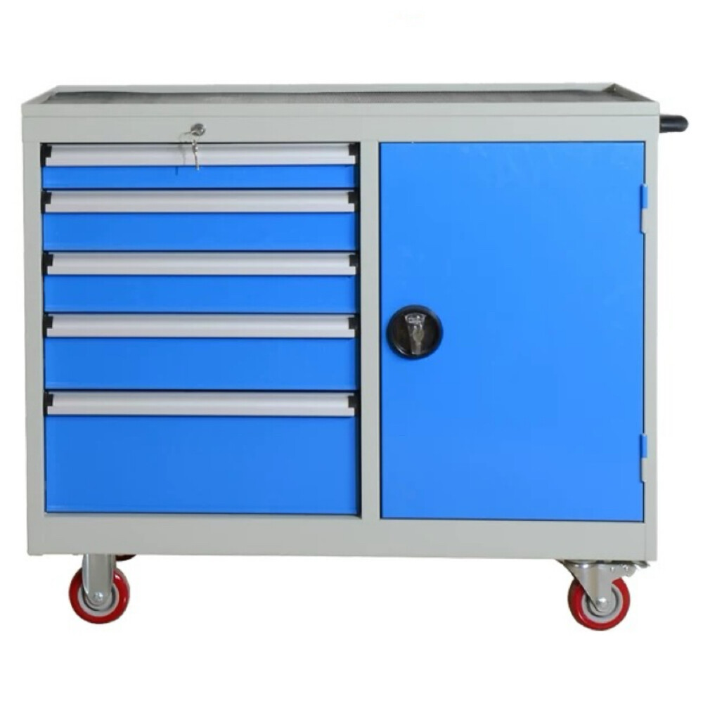 Five drawer tool cart with wheels, GJC 17, length 39.37 inch, width 19.69 inch, height 33.46 inch, load capacity 110.23 pound