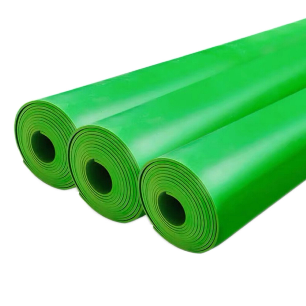 Economic flat rubber insulation mat, model W20RP6G, green, width 39.37 inch, length 393.70 inch, thickness 0.24 inch, test voltage 15000 volt