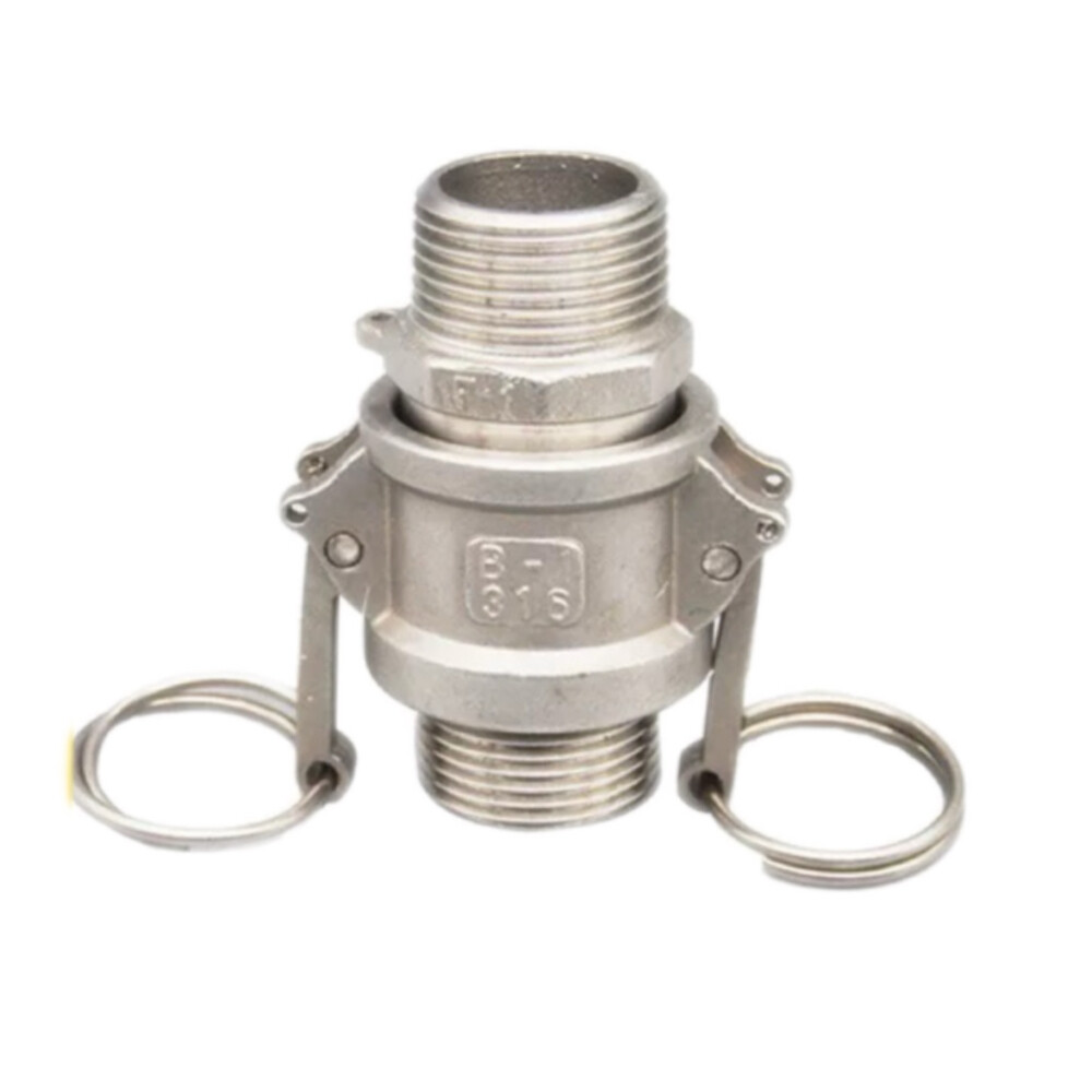 304 stainless steel quick coupling set, three quarter inch, B and F type, straight, lightweight