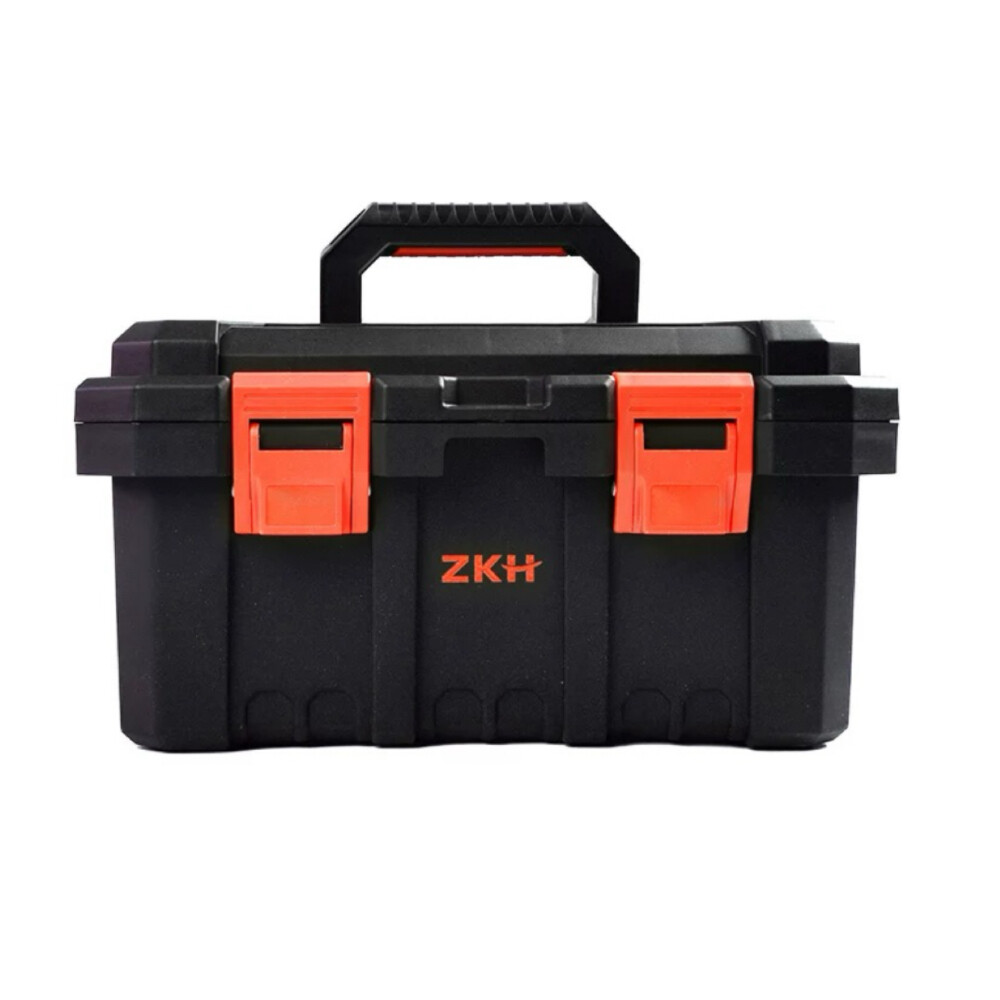 Reinforced double layer plastic toolbox, HHT TBE17, 17 inch, length 16.93 inch, width 9.06 inch, height 8.27 inch
