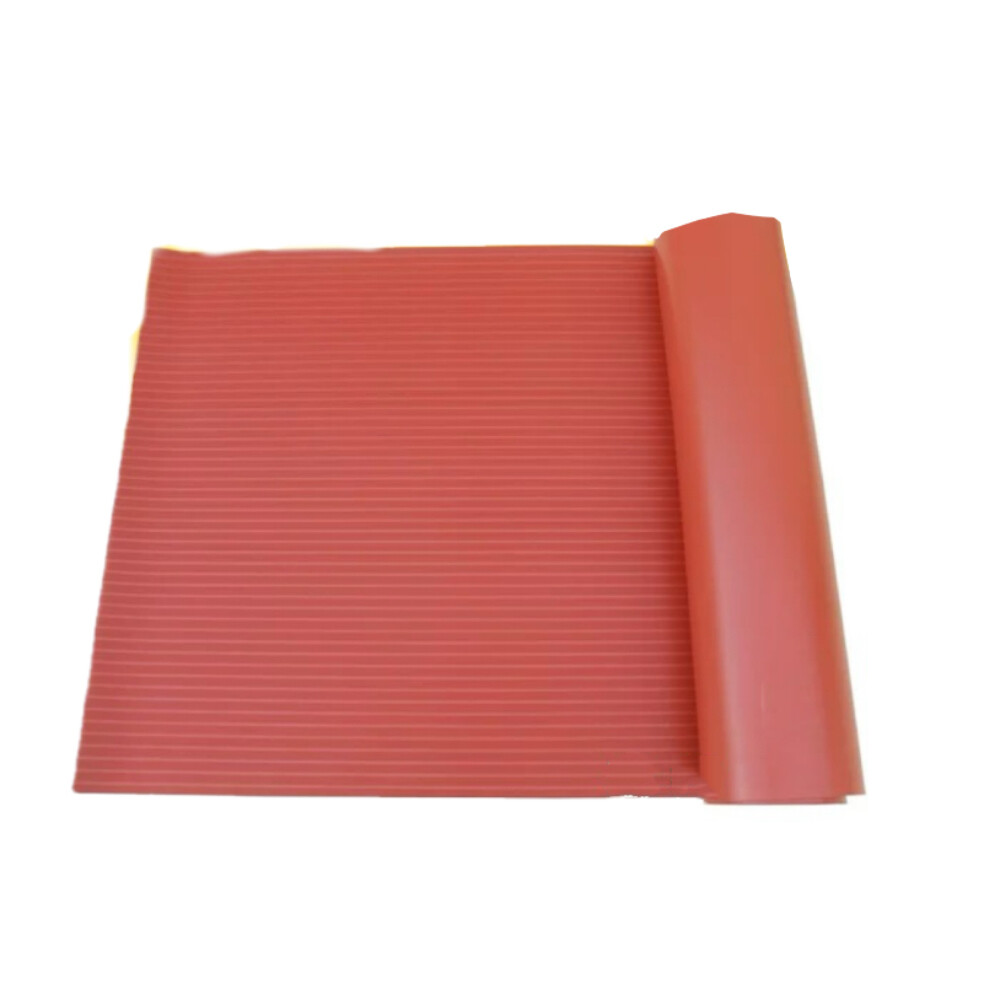 Fine striped rubber insulation mat, model 20RT08R, red, width 39.37 inch, length 393.70 inch, thickness 0.31 inch, test voltage 15000 volt