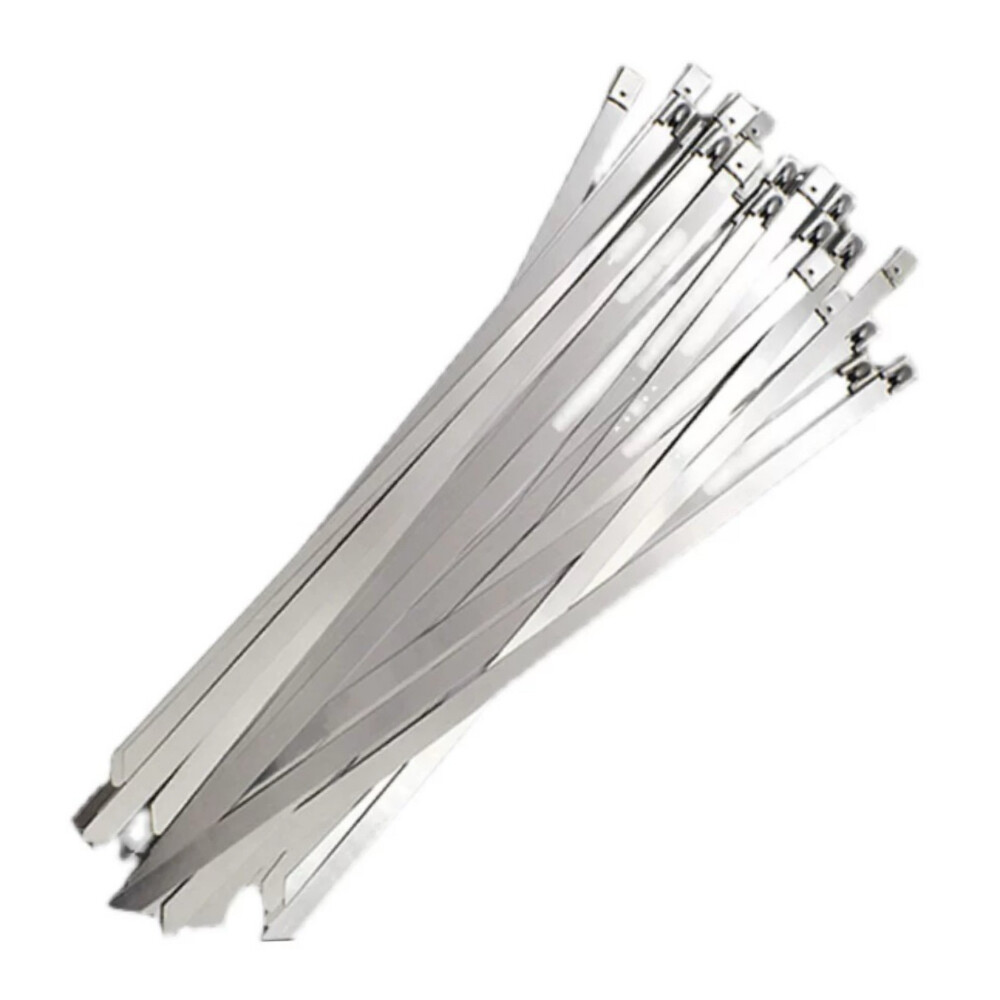 Adjustable stainless steel hose clamp, 304 stainless steel, model HSKP BXGZD HK07, width 0.49 inch, length 31.50 inch, thickness 0.02 inch