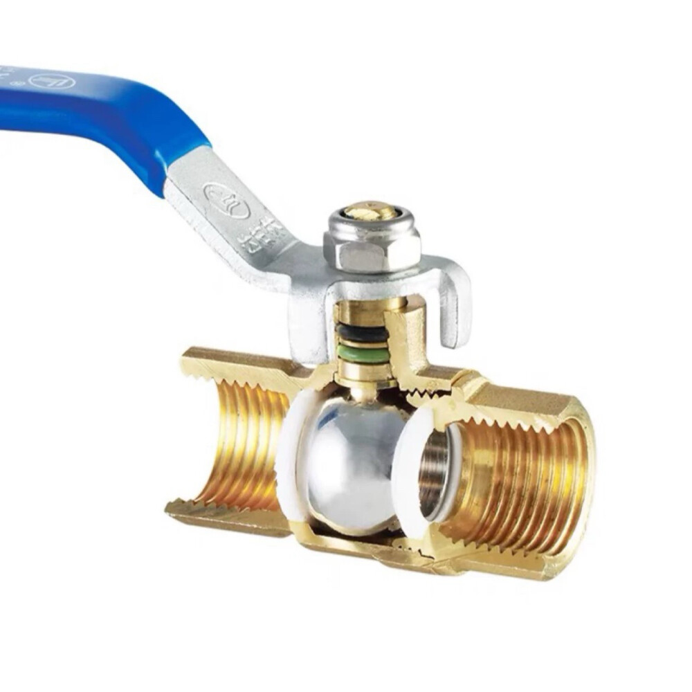 Brass Ball Valve, DN20, 0.79 in Nominal Diameter, 16 bar Nominal Pressure, NPT Internal Thread
