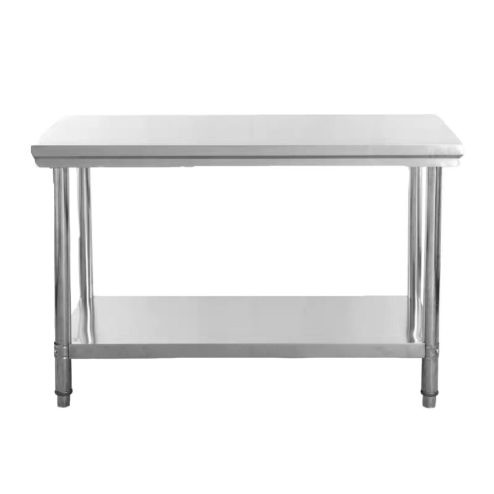 Stainless steel workbench, double layer work table, length 47.24 inch, width 23.62 inch, height 31.50 inch