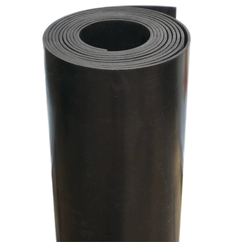 Economic flat rubber insulation mat, model W20RP5B, black, width 39.37 inch, length 393.70 inch, thickness 0.20 inch, test voltage 10000 volt