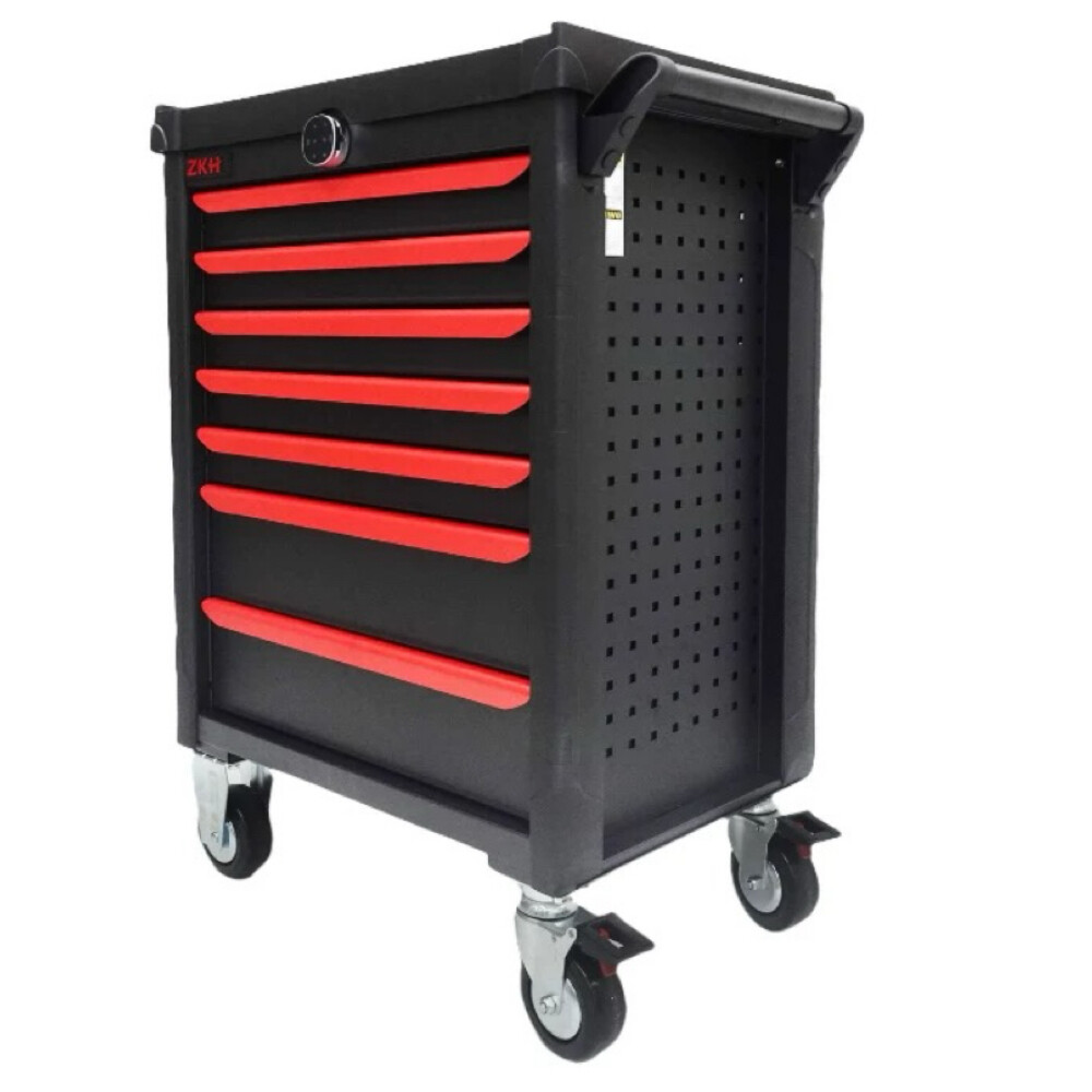 Seven drawer tool cart, HHT TS07, length 26.69 inch, width 18.07 inch, height 40.35 inch, load capacity 1212.54 pound