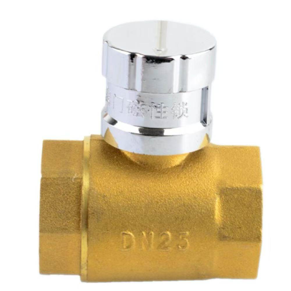 Brass Magnetic Lockable Temperature Measuring Ball Valve, DN32, 1.26 in Nominal Diameter, 16 bar Nominal Pressure, NPT Internal Thread