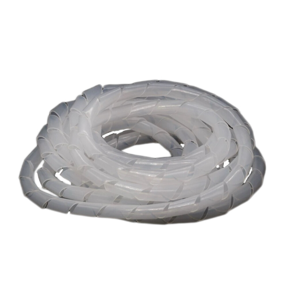 Spiral wrap tube protective sleeve cable organizer, white, diameter 0.31 inch, length 6.56 foot
