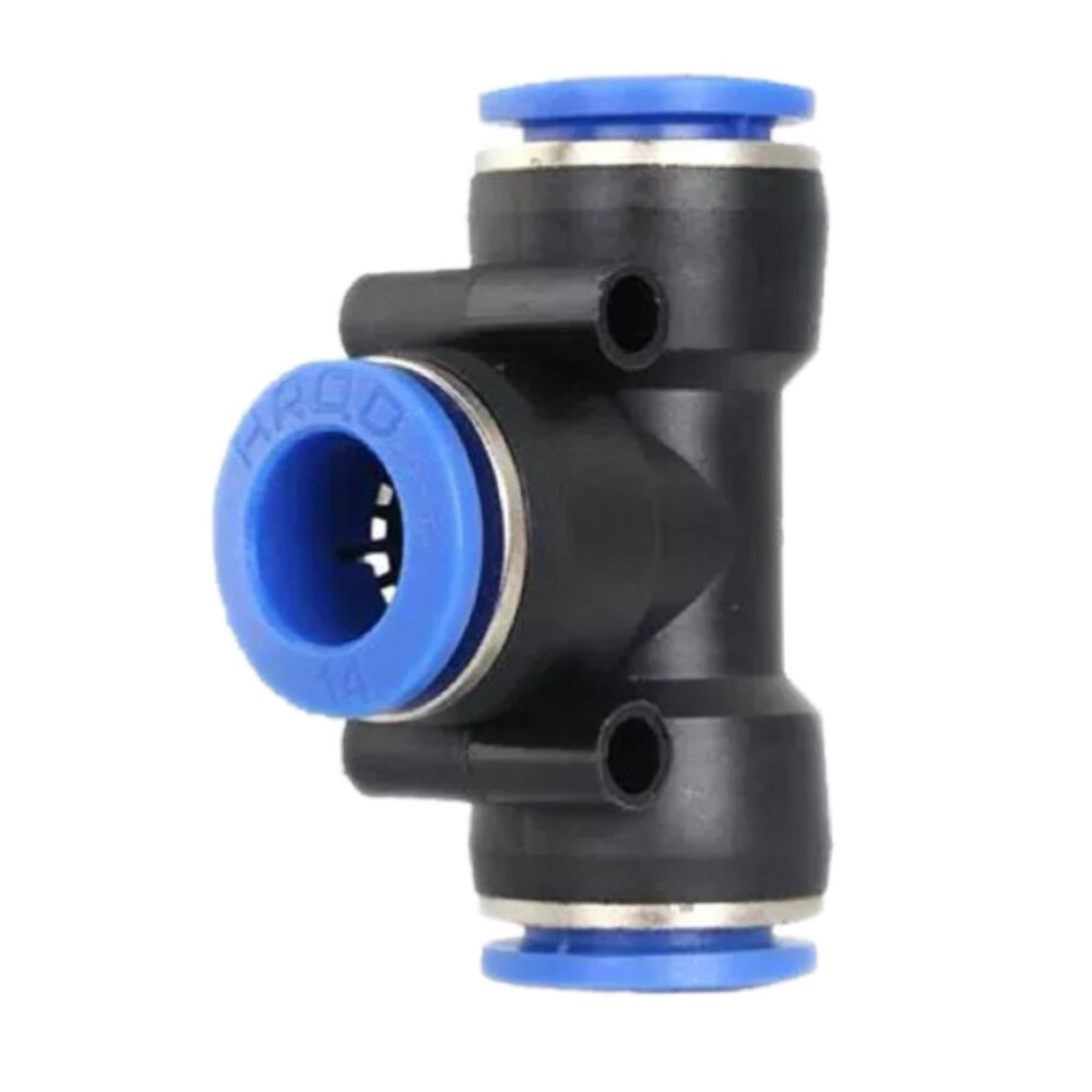 Pneumatic Quick Connector, T Type Tee, PE10, 0.39 in Hose