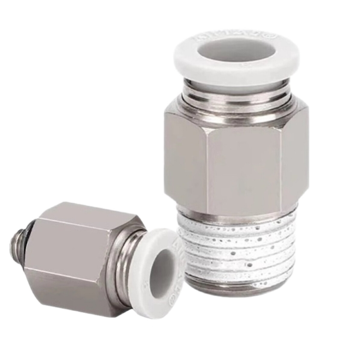 Hex Male Thread Straight Push In Fitting, PC801, 0.31 in Hose to M10 Thread