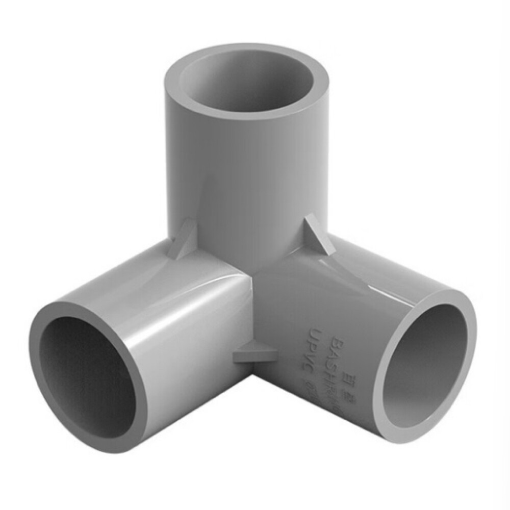 PVC Four Way Pipe Fitting, 0.79 in Inner Diameter, White