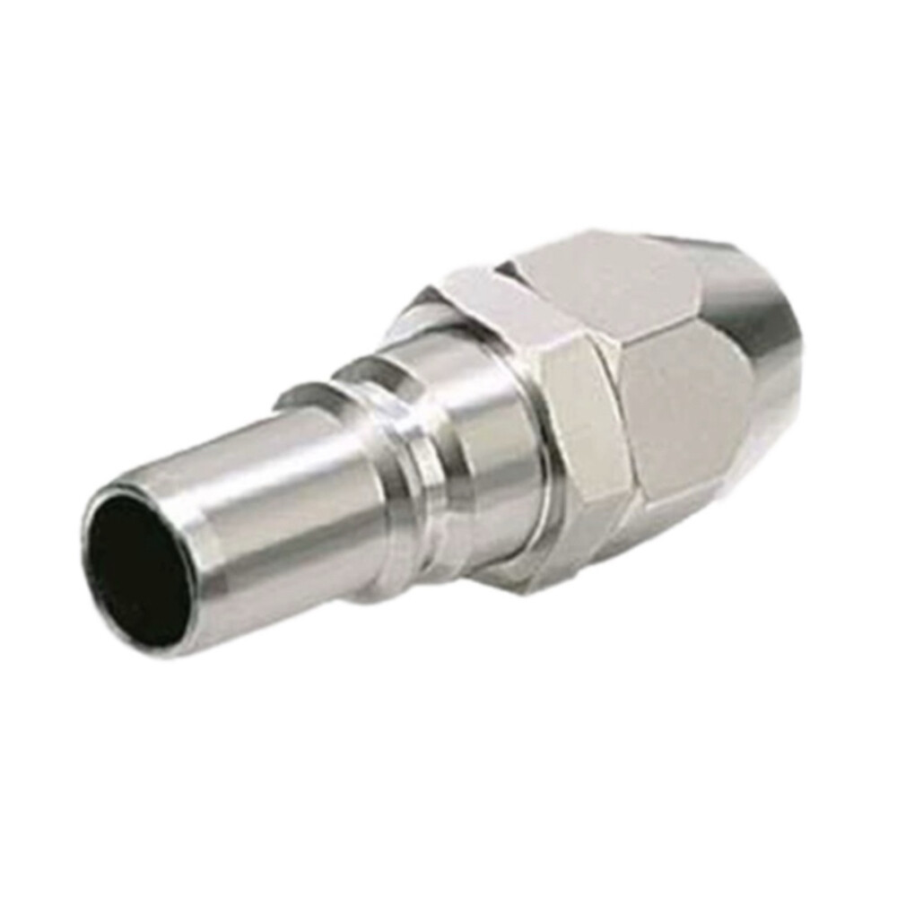 Tube Connector Plug with Nut, KK6P 80N, 0.47 in Quick Plug, Brass Nickel Plated