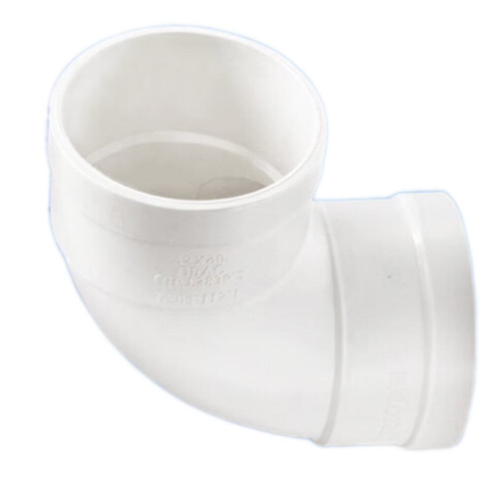 PVC Drainage Elbow, 90 Degree, dn50, 2 in Nominal Diameter, White, Pkg Qty 5