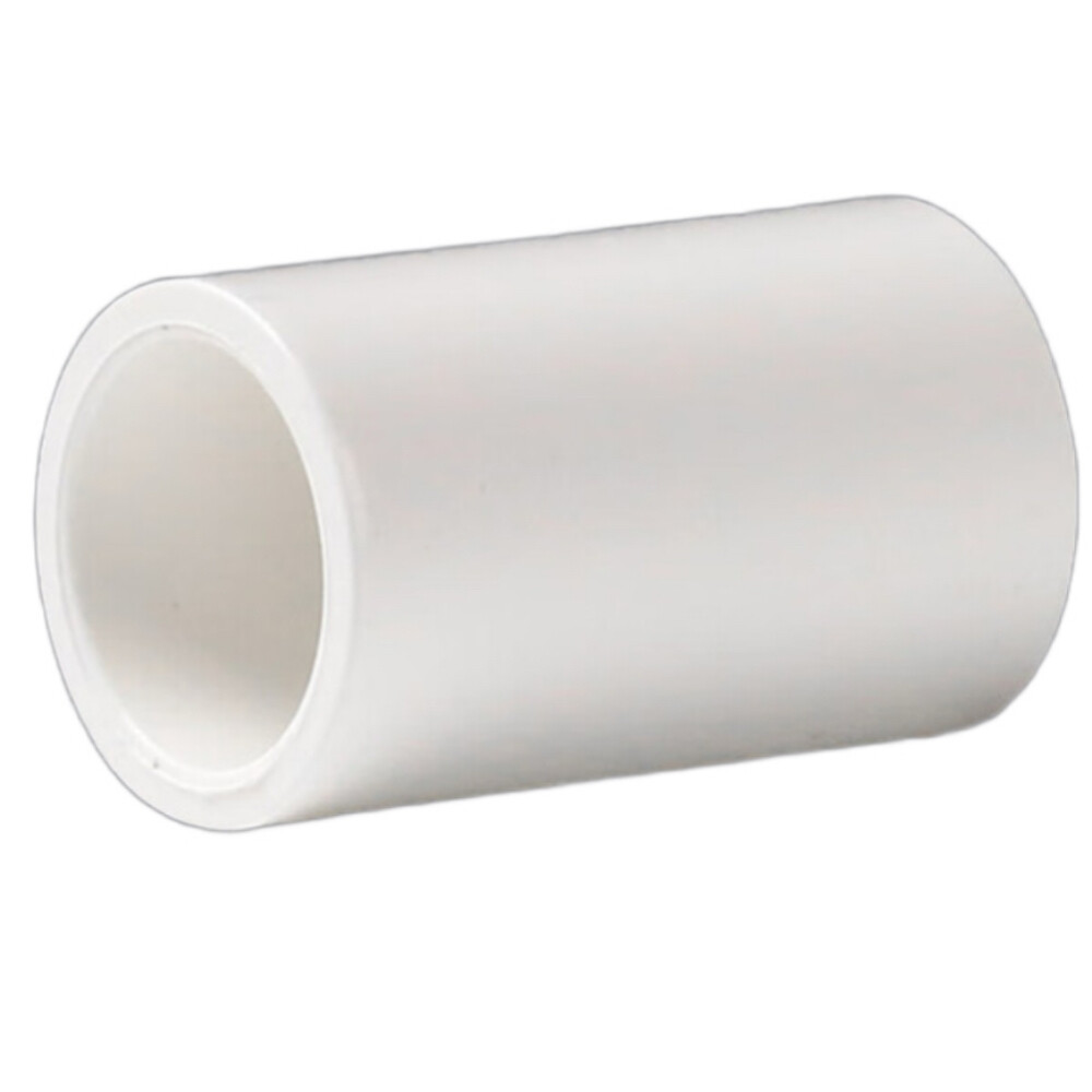 PVC Water Supply Coupling, dn20, 0.79 in Nominal Diameter, White, Pkg Qty 10