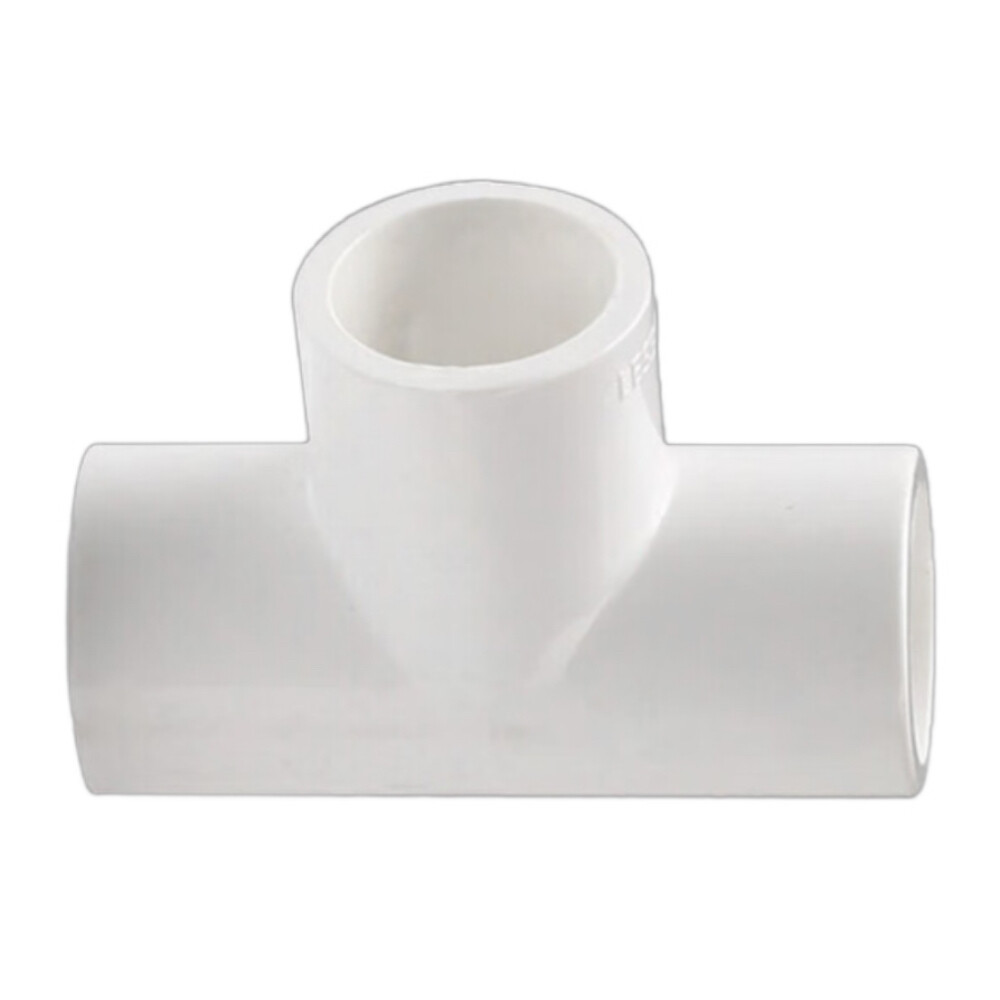 PVC Water Supply Tee, 90 Degree, dn20, 0.79 in Nominal Diameter, White, Pkg Qty 5