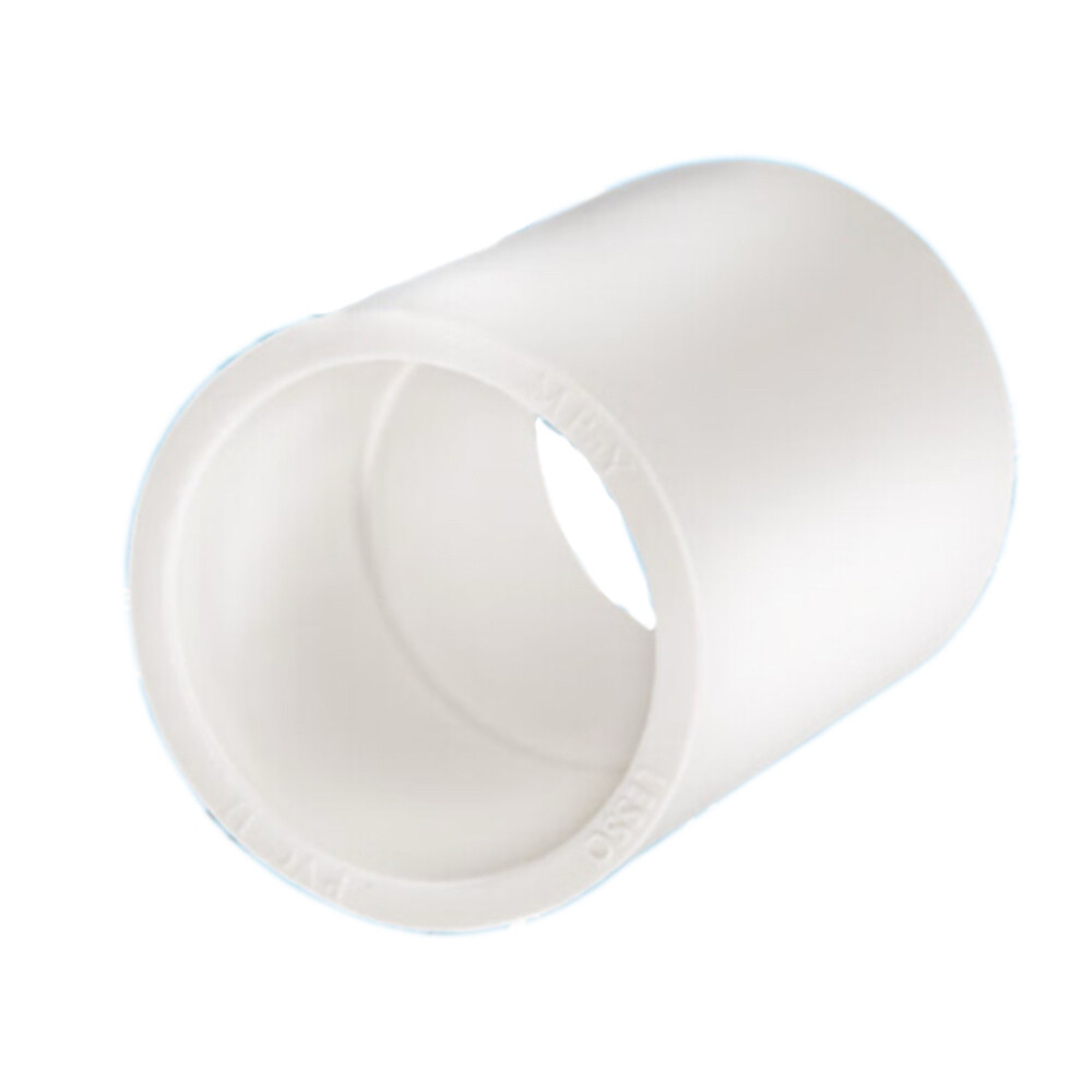 PVC Water Supply Straight Coupling, dn20, 0.79 in Nominal Diameter, White, Pkg Qty 15