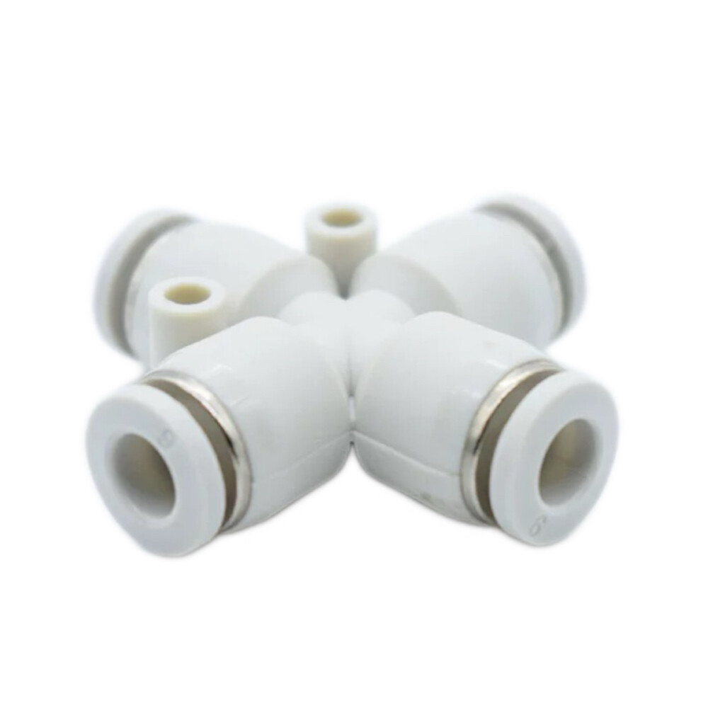 Copper Nickel Plated T Type Lock Nut Quick Twist Equal Diameter Three Way Connector, PE 16, 0.63 in Hose to 0.63 in Hose to 0.63 in Hose