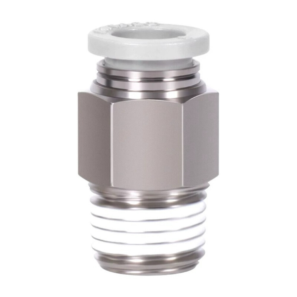 Straight Pneumatic Connector, APC Series, APC802, 0.31 in Hose to 0.25 in Male Thread