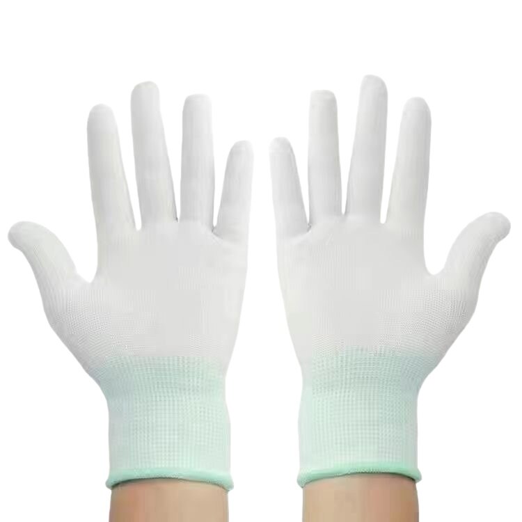 Antistatic PU Finger Dip Work Gloves, Polyester Knit Liner, ESD Rated, Pkg Qty 50