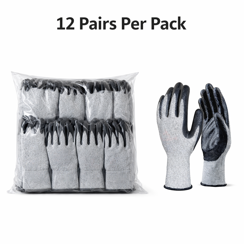 Knit Cut Resistant Work Gloves, Nitrile Coated, 13ga, ECONOCUT®, A3 Cut Level, Gray, Pkg Qty 12