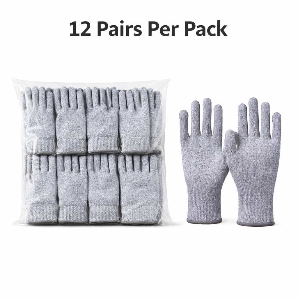 Knit Cut Resistant Work Gloves, Uncoated, HPPE, 13ga, A3 Cut Level, Gray, Pkg Qty 12