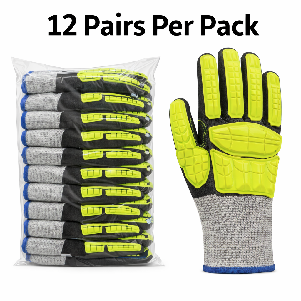 Knit Cut Resistant Work Gloves, Nitrile Coated, HPPE, TPR Back, A2 Cut Level, 18ga, Gray, Pkg Qty 12