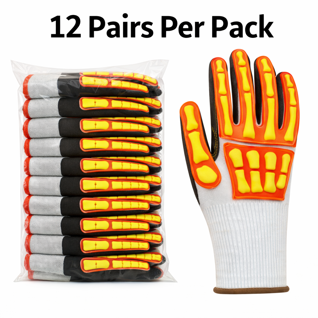 Knit Cut Resistant Work Gloves, Nitrile Coated, HPPE, TPR Back, A3 Cut Level, 18 Gauge, White, Pkg Qty 12