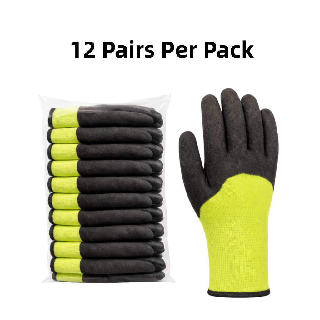Knit Cut Resistant Work Gloves, Nitrile Coated, Acrylic, A3 Cut Level, 10ga, Yellow, Pkg Qty 12