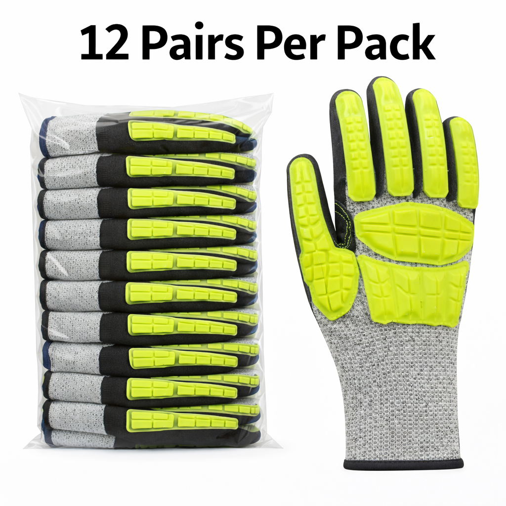 Knit Cut Resistant Work Gloves, Nitrile Coated, HPPE, TPR Back, A2 Cut Level, 18ga, Gray, Pkg Qty 12