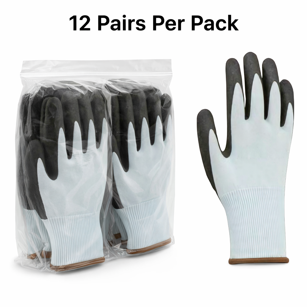 Knit Cut Resistant Work Gloves, Nitrile Coated, HPPE, A3 Cut Level, 18ga, Blue, Pkg Qty 12