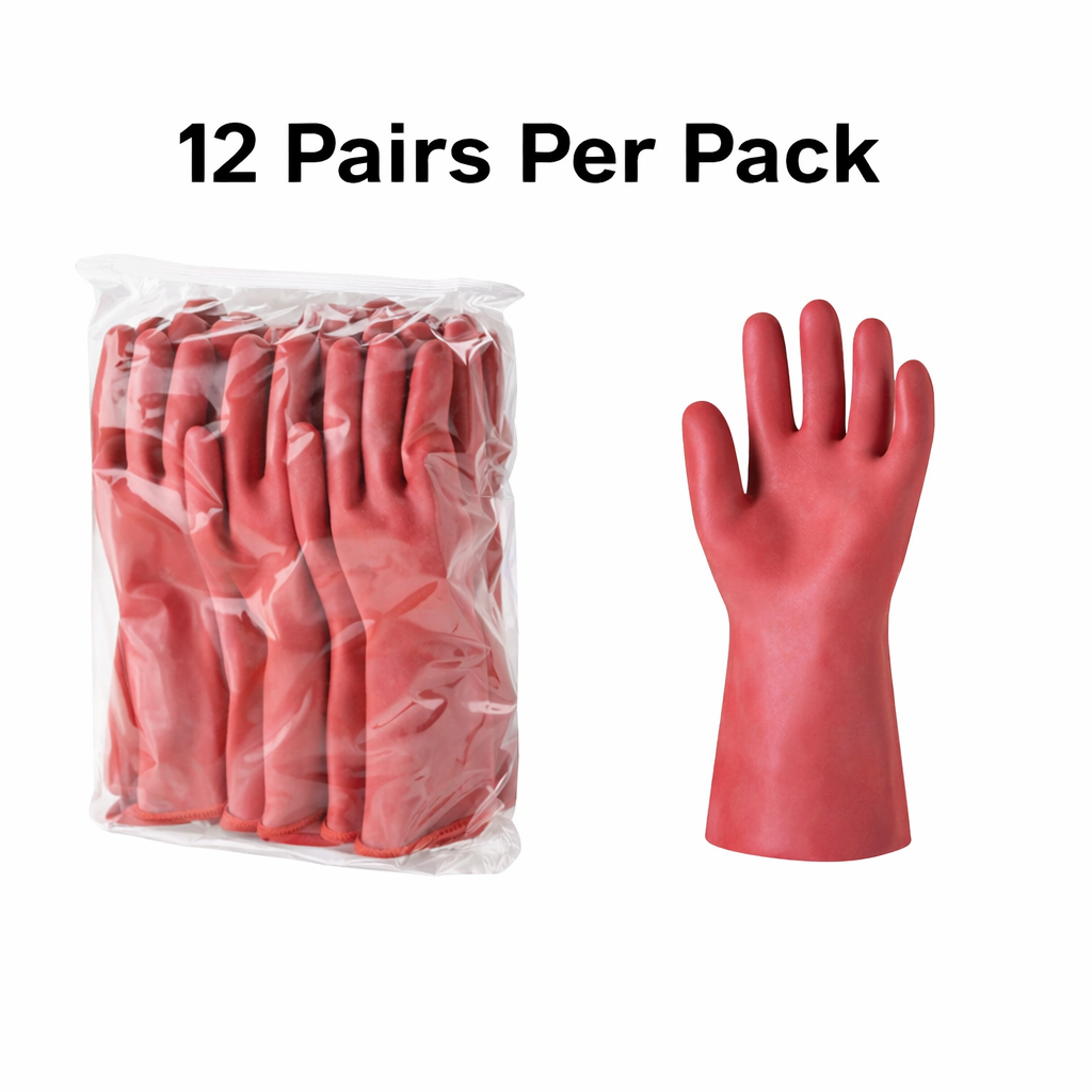 Electrical Insulating Gloves, 12 kV AC Rated, 16 in Length, Brown, Pkg Qty 12