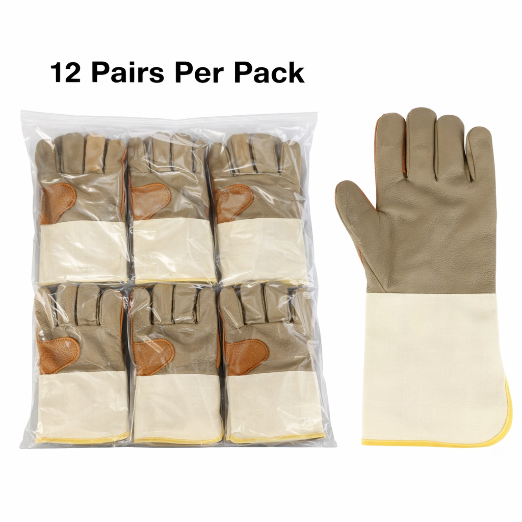 Top Grain Cowhide Welding Gloves, 14.96 in Length, Heat Resistant, Abrasion Resistant, Pkg Qty 12