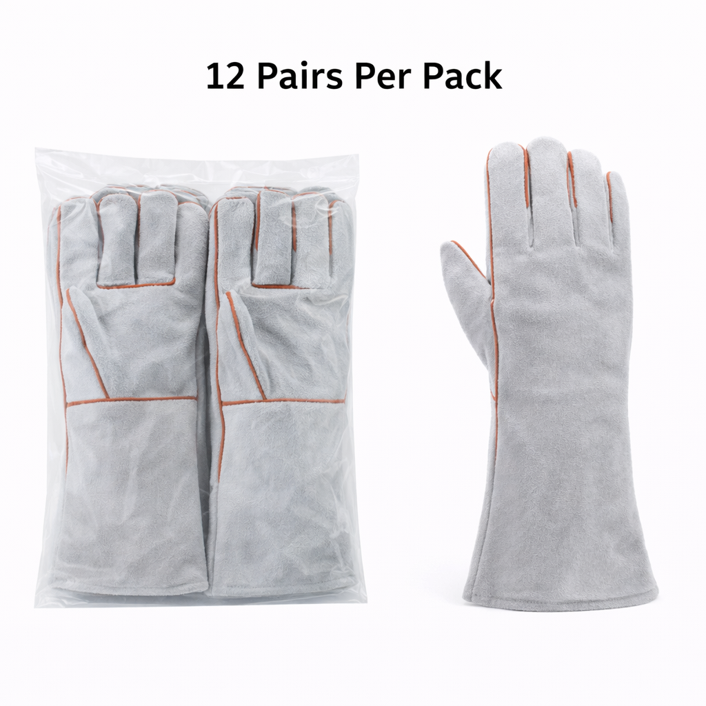 Welding Gloves, A Type, Split Cowhide, 13.4in Length, Heat And Wear Resistant, Pkg Qty 12